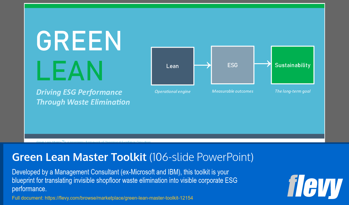 Green Lean Master Toolkit (106-slide PPT PowerPoint presentation template (PPTX)) Preview Image