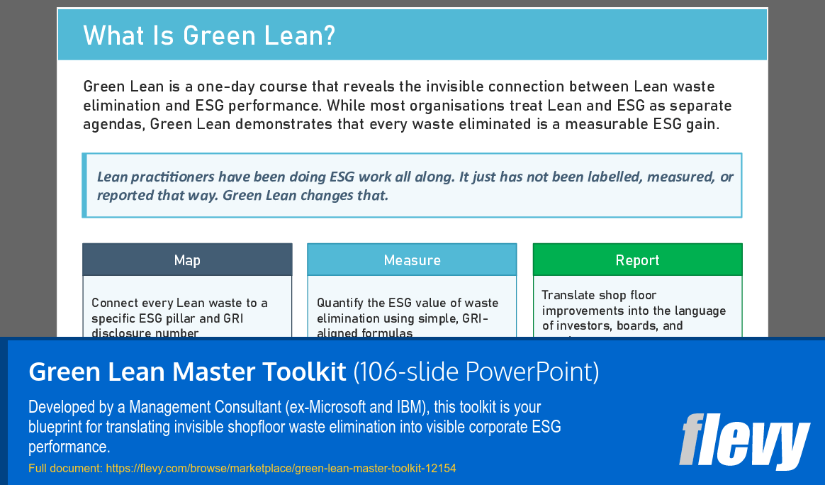 Green Lean Master Toolkit (106-slide PPT PowerPoint presentation template (PPTX)) Preview Image