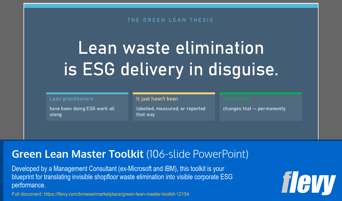 Green Lean Master Toolkit (106-slide PPT PowerPoint presentation template (PPTX)) Preview Image