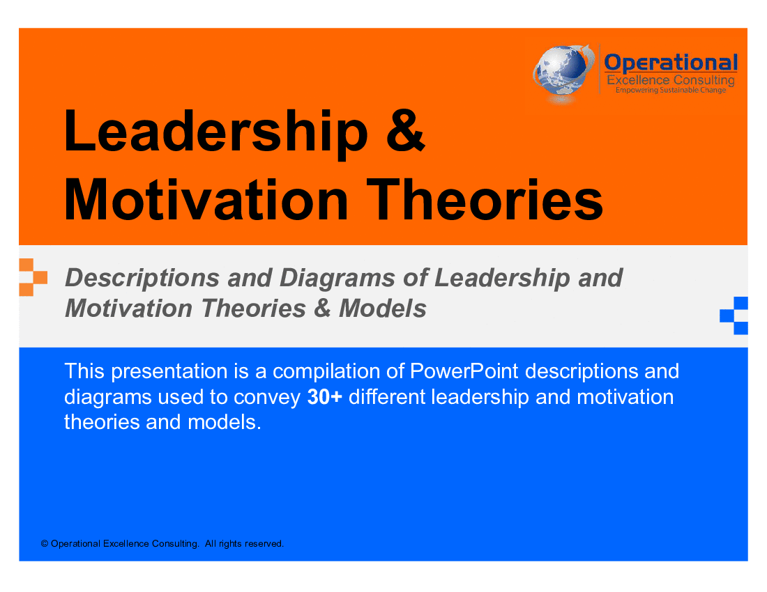 This is a partial preview of Leadership & Motivation Theories & Models (237-slide PowerPoint presentation (PPTX)). Full document is 237 slides. 