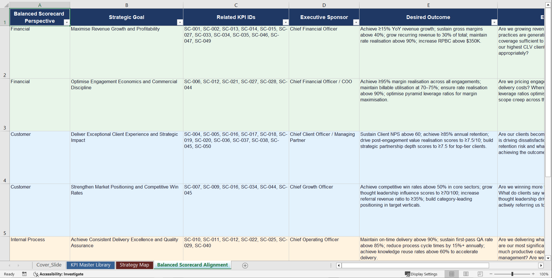 Strategy Consulting KPIs & Benchmarks (Excel template (XLSX)) Preview Image