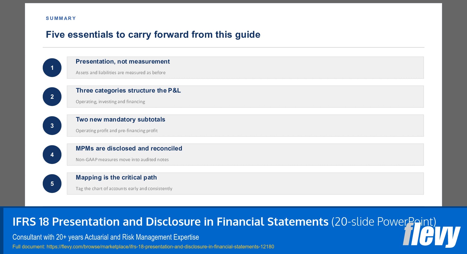 IFRS 18 Presentation and Disclosure in Financial Statements (20-slide PPT PowerPoint presentation template (PPTX)) Preview Image