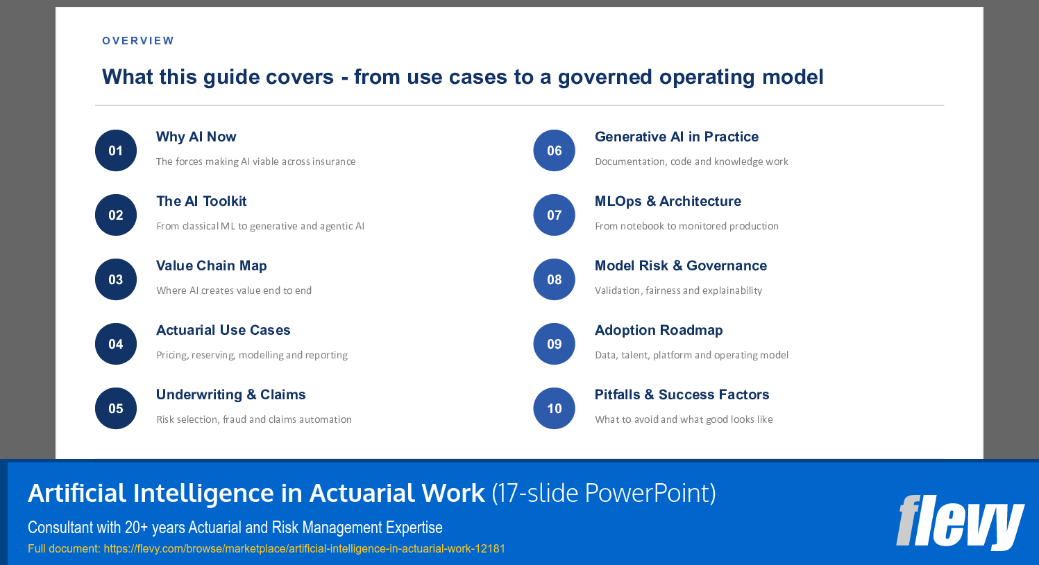 Artificial Intelligence in Actuarial Work (17-slide PPT PowerPoint presentation template (PPTX)) Preview Image