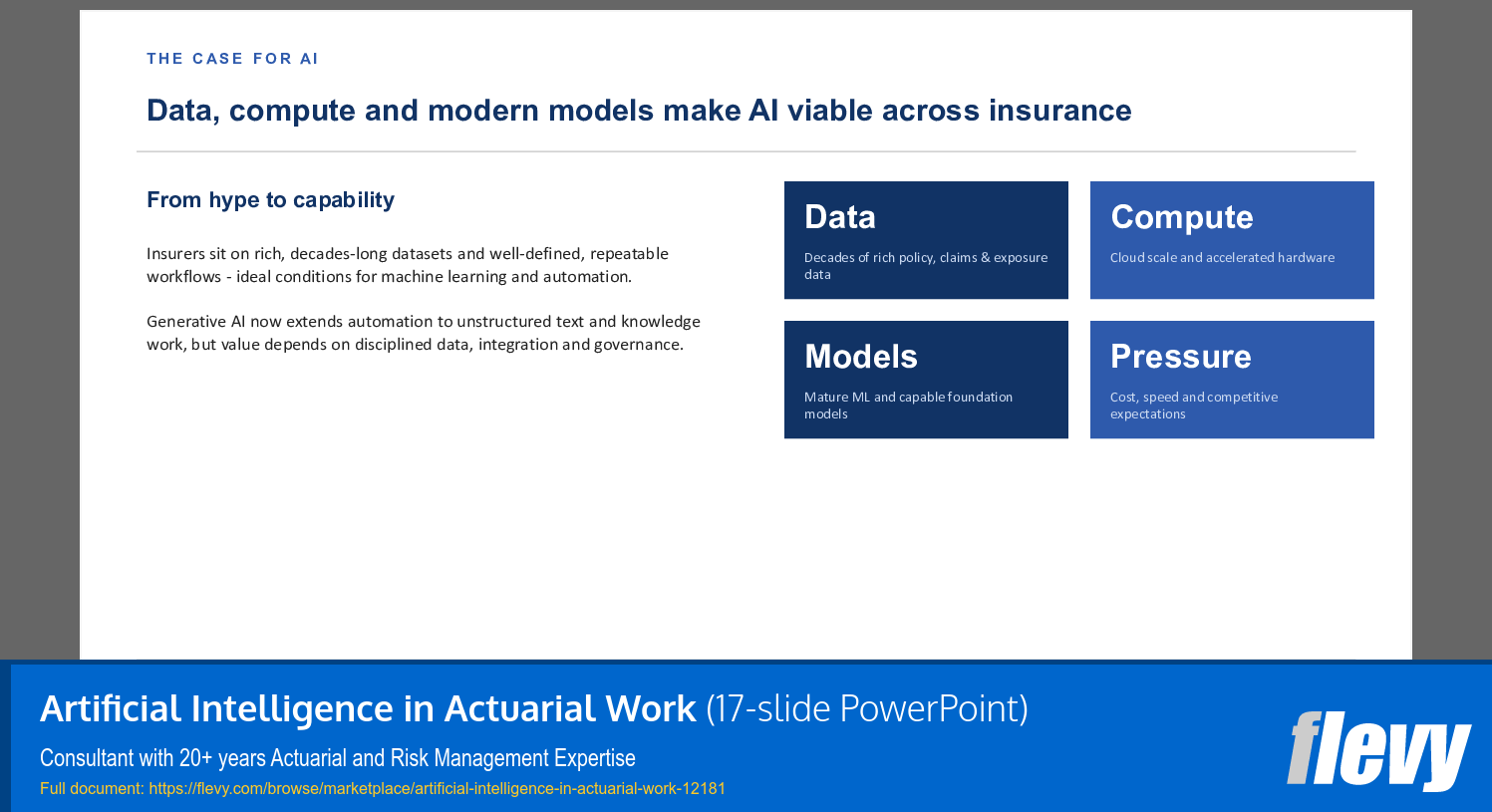 Artificial Intelligence in Actuarial Work (17-slide PPT PowerPoint presentation template (PPTX)) Preview Image