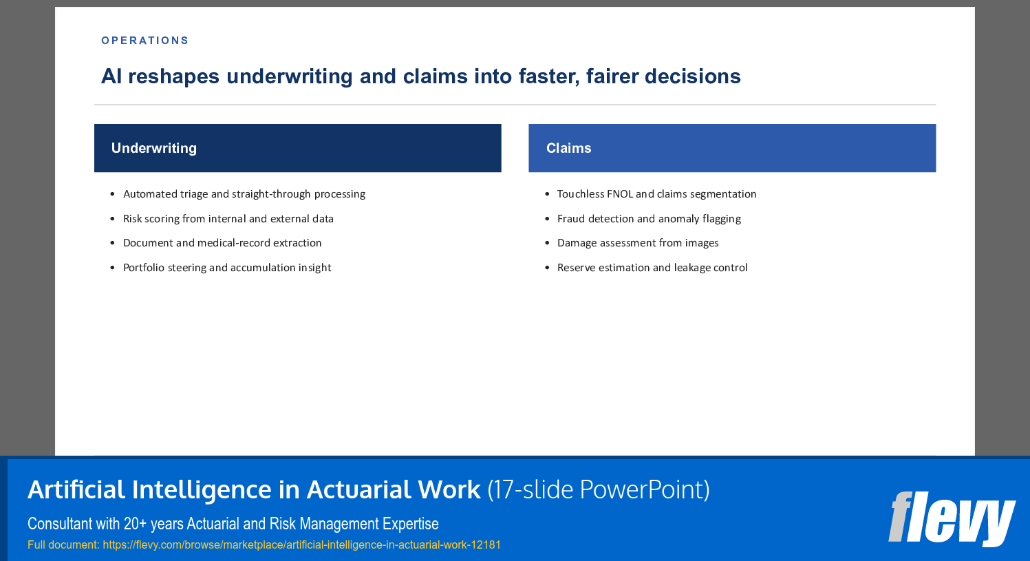 Artificial Intelligence in Actuarial Work (17-slide PPT PowerPoint presentation template (PPTX)) Preview Image