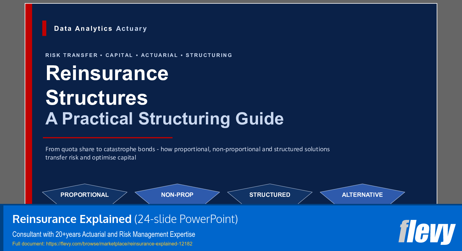 Reinsurance Explained (24-slide PPT PowerPoint presentation template (PPTX)) Preview Image