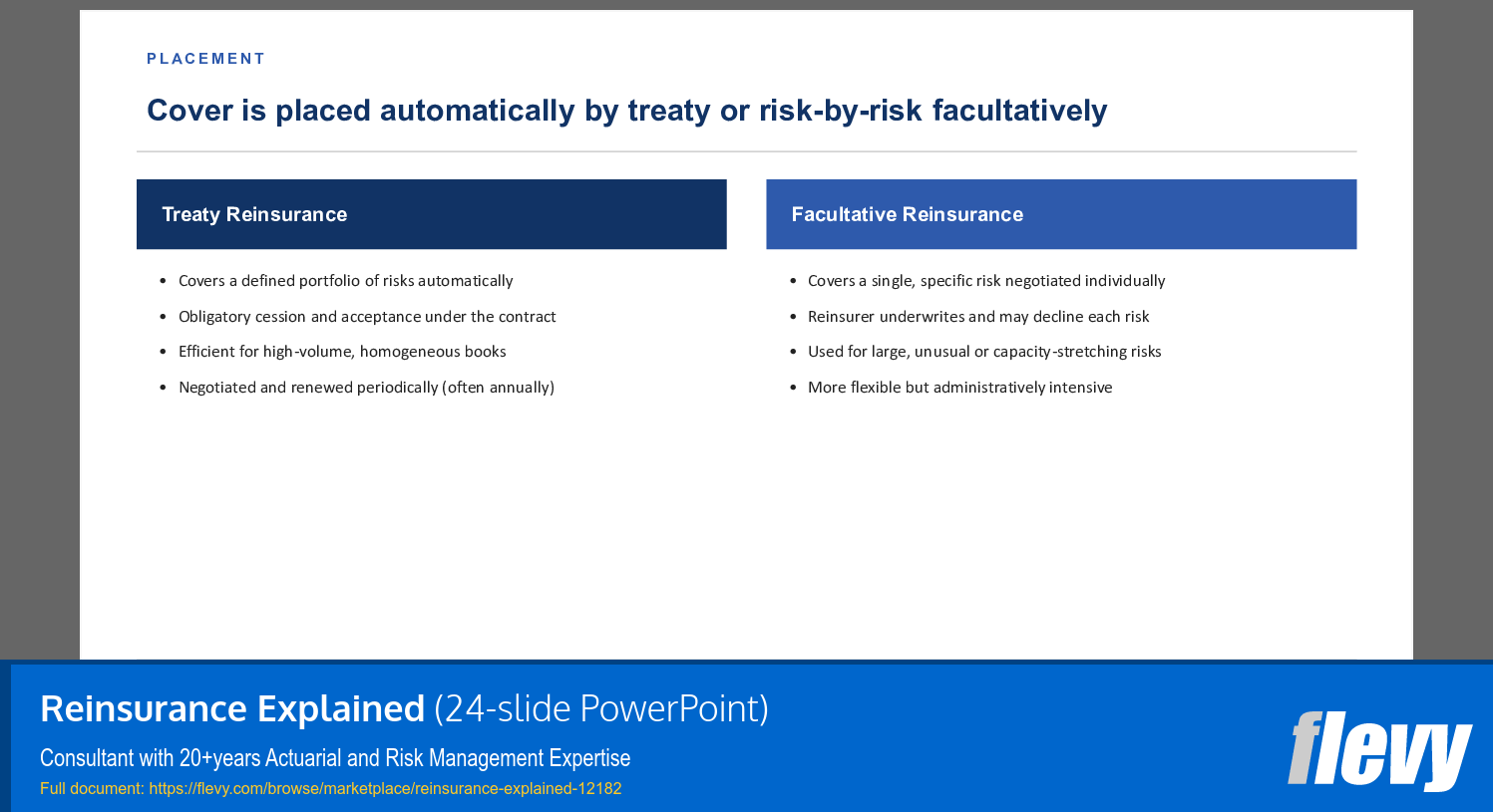 Reinsurance Explained (24-slide PPT PowerPoint presentation template (PPTX)) Preview Image