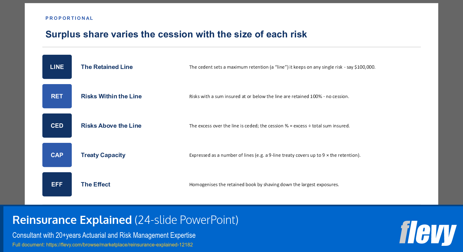 Reinsurance Explained (24-slide PPT PowerPoint presentation template (PPTX)) Preview Image