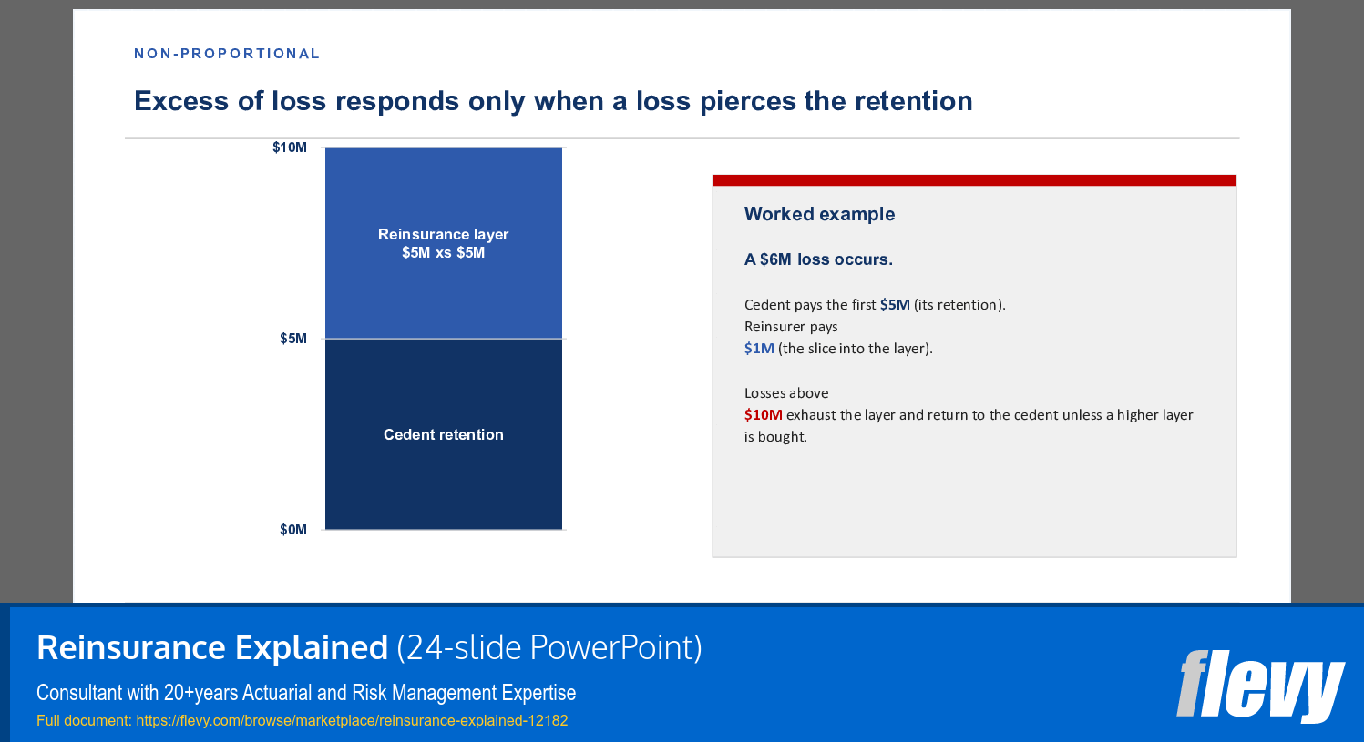 Reinsurance Explained (24-slide PPT PowerPoint presentation template (PPTX)) Preview Image