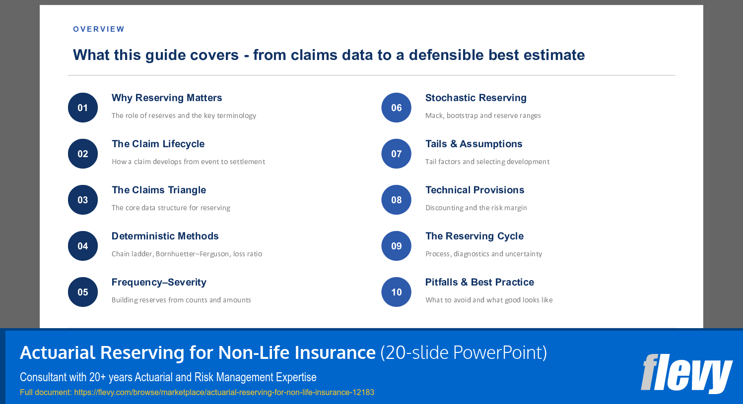 Actuarial Reserving for Non-Life Insurance (20-slide PPT PowerPoint presentation template (PPTX)) Preview Image
