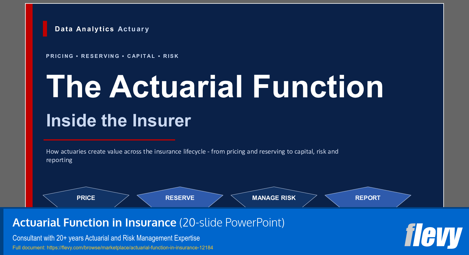 Actuarial Function in Insurance (20-slide PPT PowerPoint presentation template (PPTX)) Preview Image