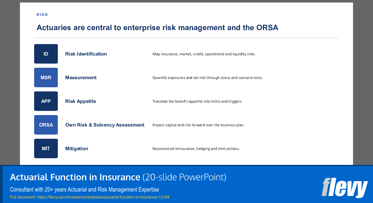 Actuarial Function in Insurance (20-slide PPT PowerPoint presentation template (PPTX)) Preview Image
