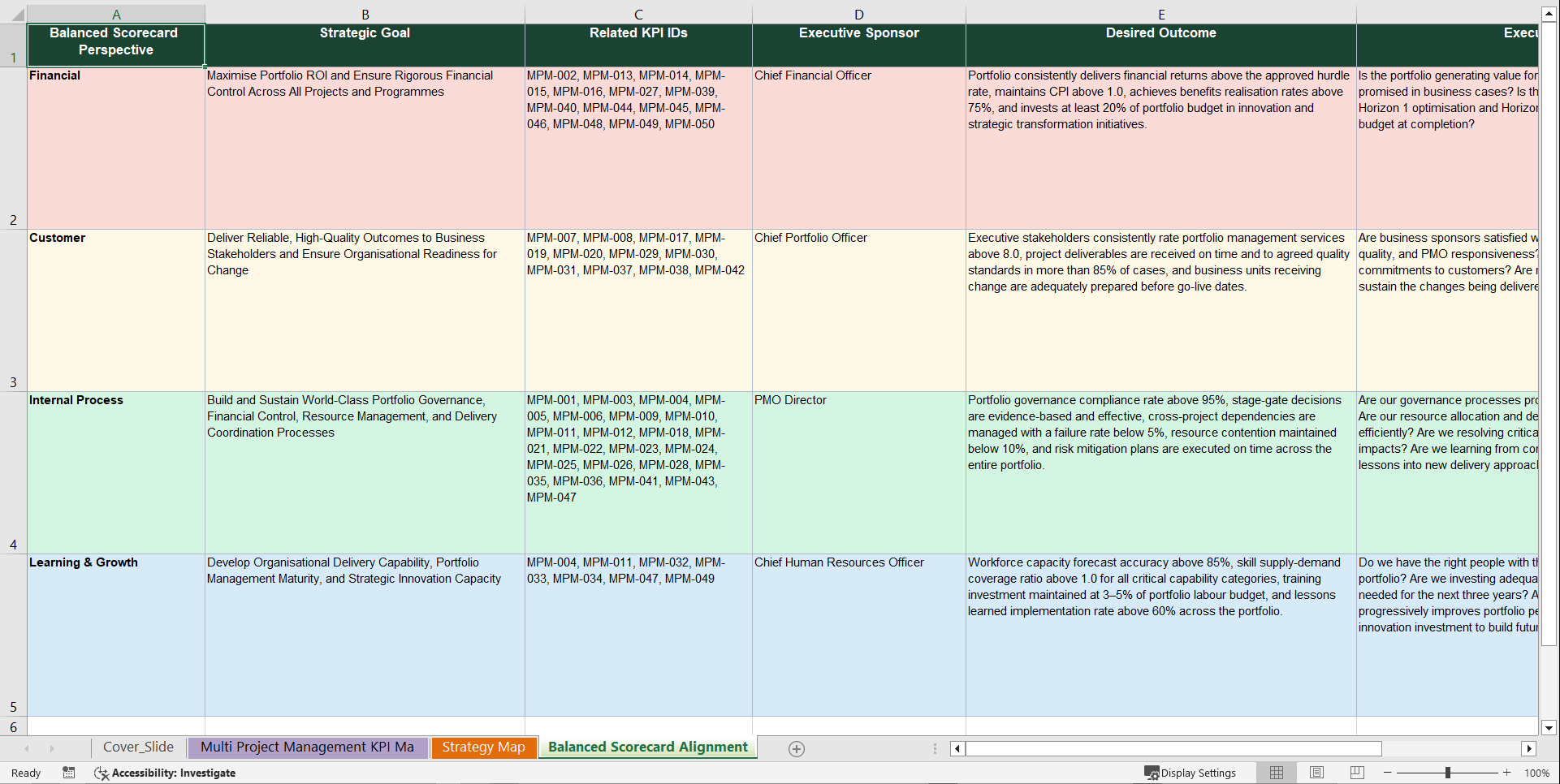 Multi Project Management KPIs & Benchmarks (Excel template (XLSX)) Preview Image