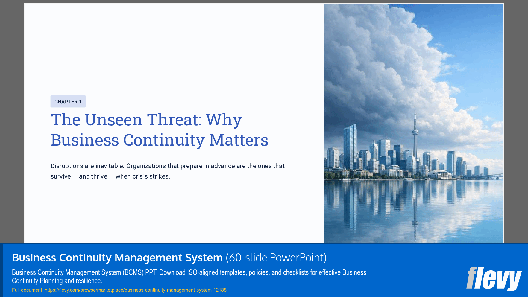 Business Continuity Management System (60-slide PPT PowerPoint presentation template (PPTX)) Preview Image
