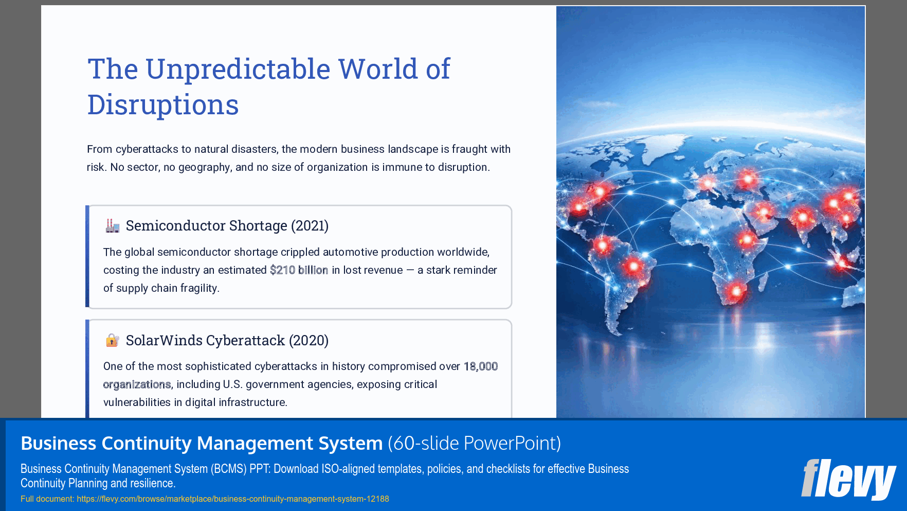Business Continuity Management System (60-slide PPT PowerPoint presentation template (PPTX)) Preview Image