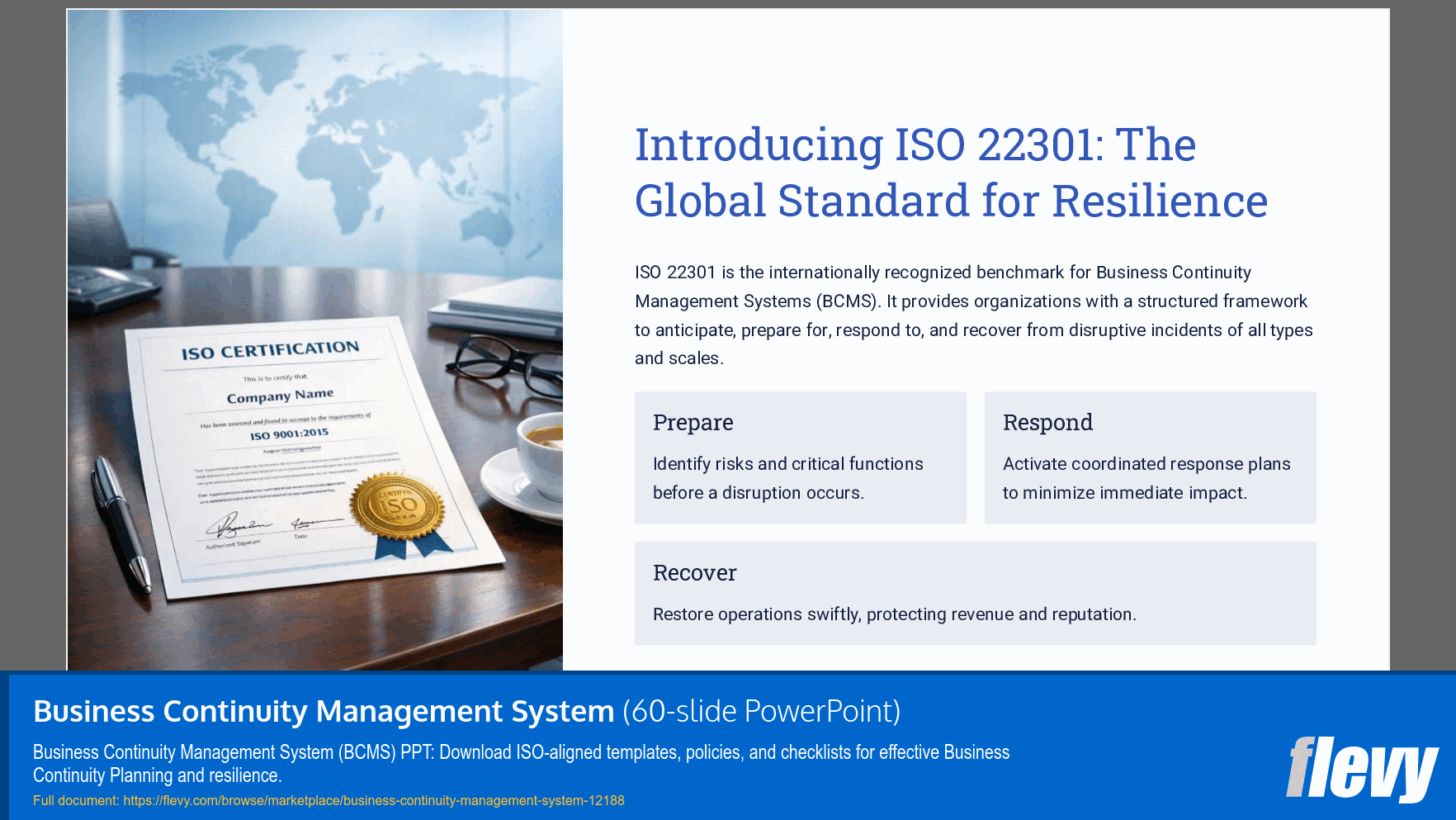 Business Continuity Management System (60-slide PPT PowerPoint presentation template (PPTX)) Preview Image