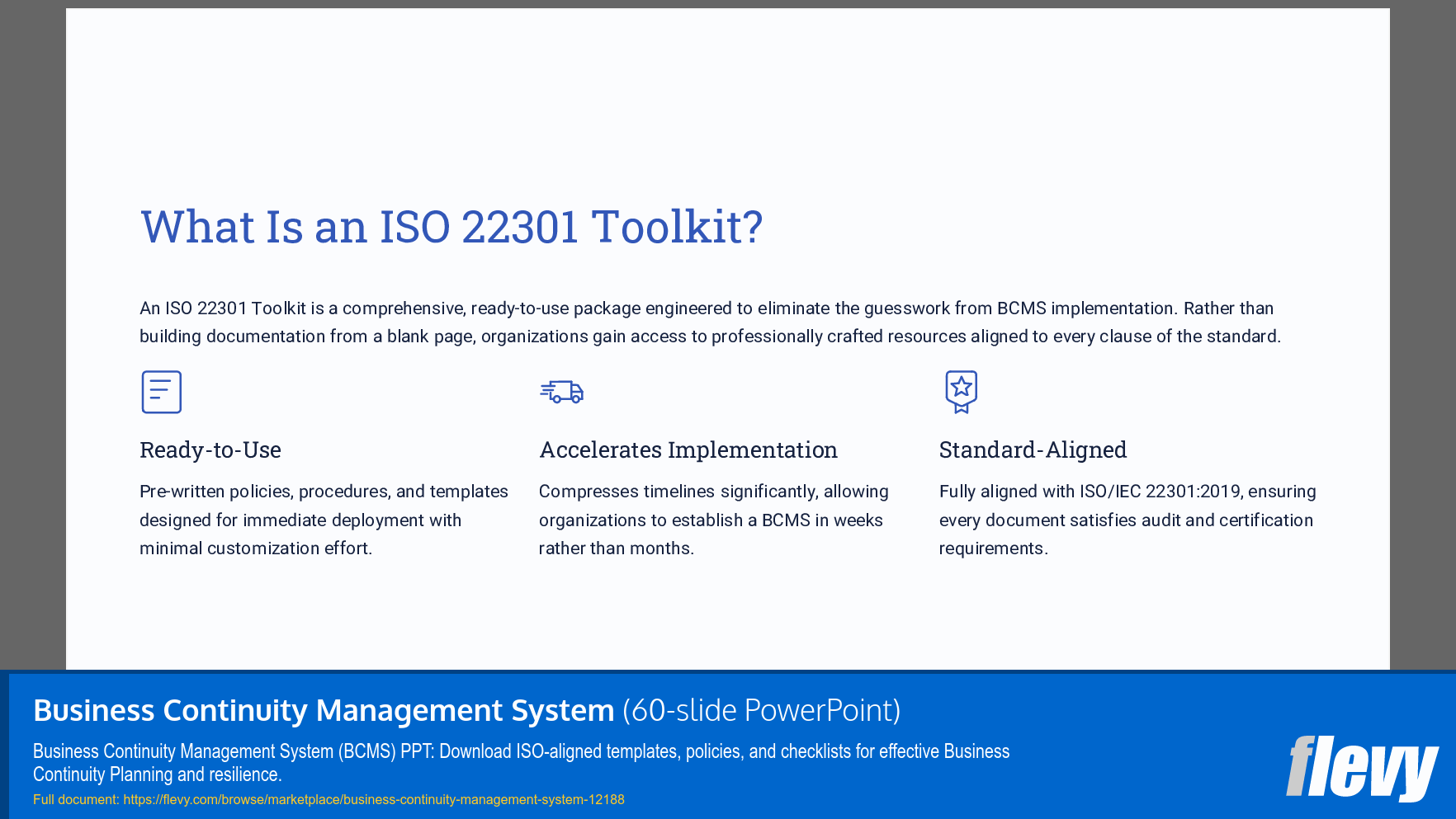 Business Continuity Management System (60-slide PPT PowerPoint presentation template (PPTX)) Preview Image