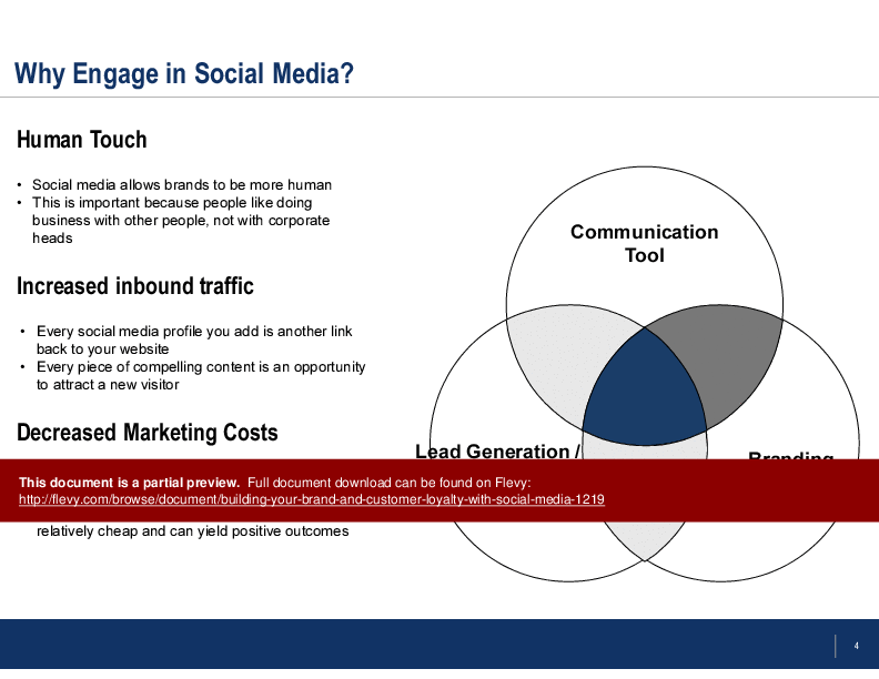 Building Your Brand & Customer Loyalty with Social Media (18-slide PPT PowerPoint presentation (PPTX)) Preview Image