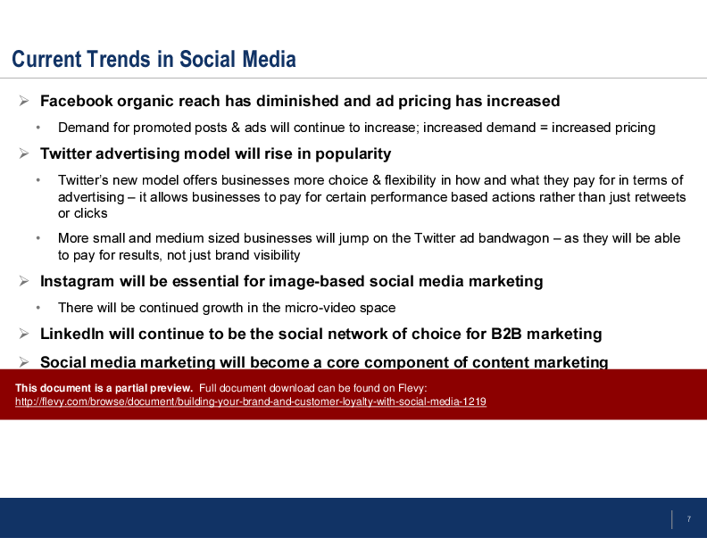 Building Your Brand & Customer Loyalty with Social Media (18-slide PPT PowerPoint presentation (PPTX)) Preview Image