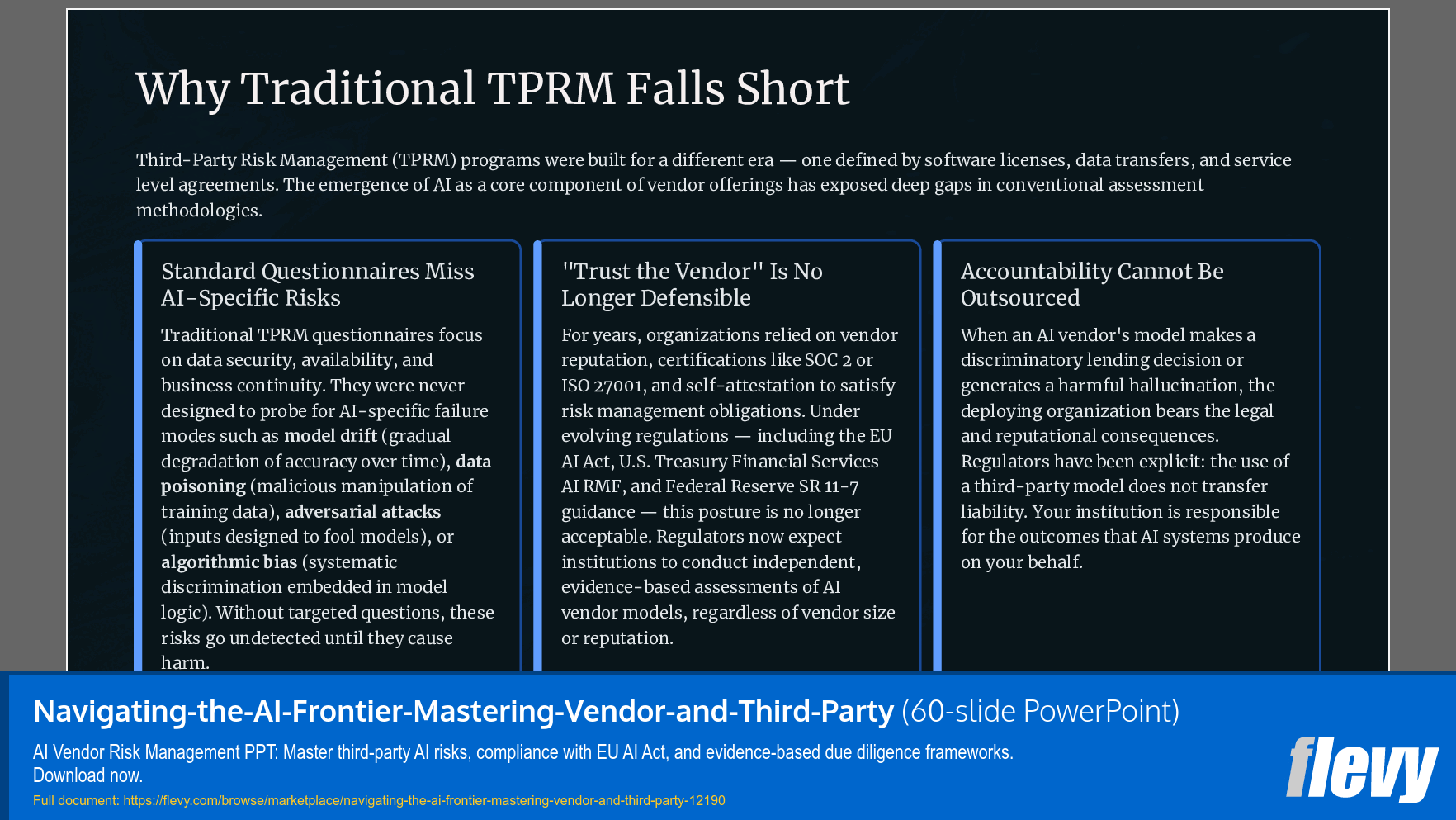 Mastering AI Vendor & Third-Party Risk Assessment (60-slide PPT PowerPoint presentation template (PPTX)) Preview Image