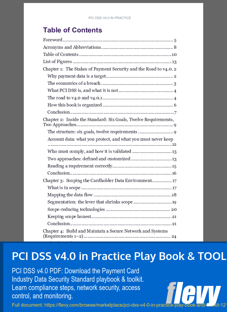 PCI DSS v4.0 in Practice Play Book & TOOLKIT (101-page PDF document) Preview Image