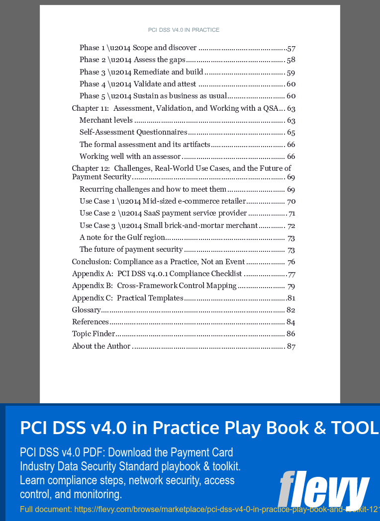PCI DSS v4.0 in Practice Play Book & TOOLKIT (101-page PDF document) Preview Image