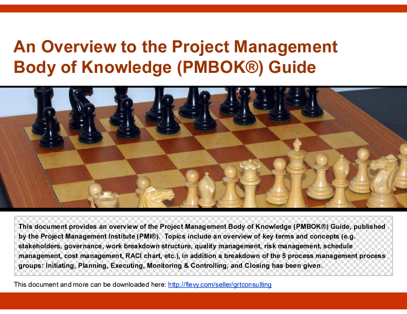 Project Management Body of Knowledge (PMBOK) Overview (45-slide PPT PowerPoint presentation (PPTX)) Preview Image