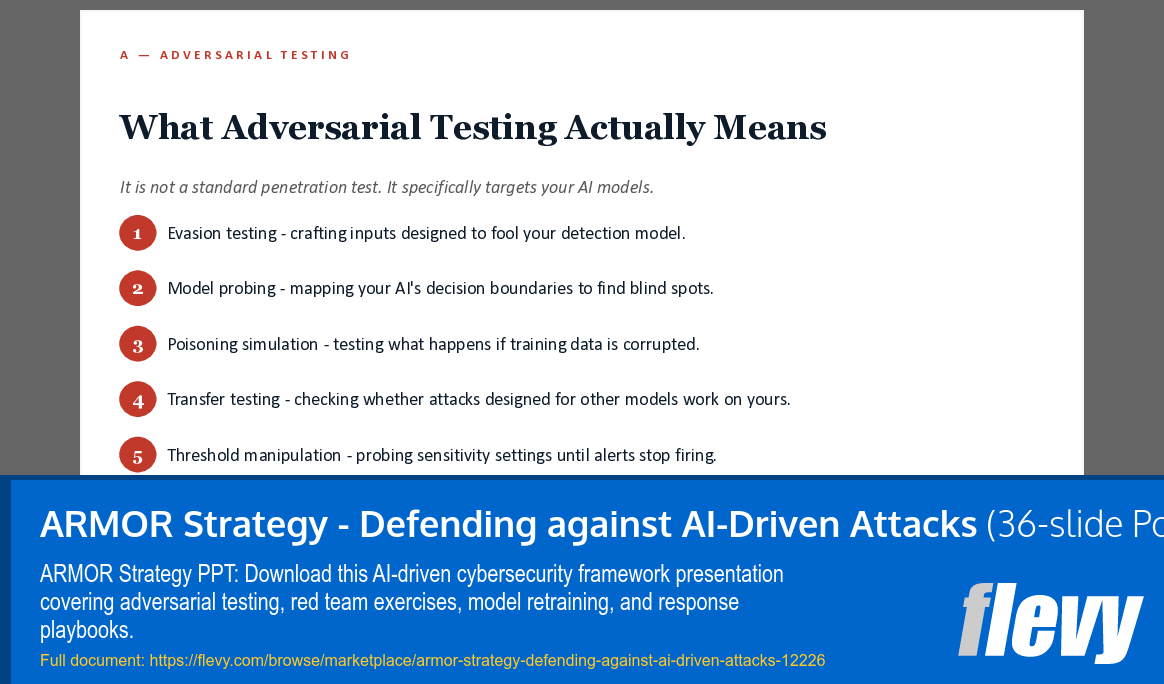 ARMOR Strategy - Defending against AI-Driven Attacks (36-slide PPT PowerPoint presentation template (PPT)) Preview Image