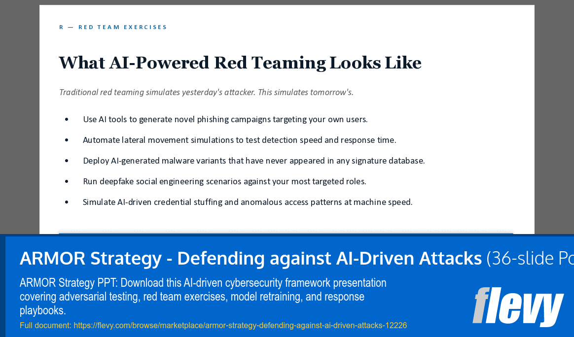 ARMOR Strategy - Defending against AI-Driven Attacks (36-slide PPT PowerPoint presentation template (PPT)) Preview Image