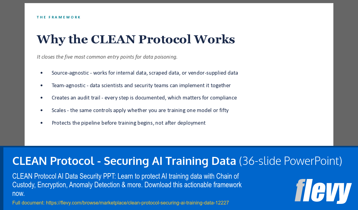 CLEAN Protocol - Securing AI Training Data (36-slide PPT PowerPoint presentation template (PPT)) Preview Image