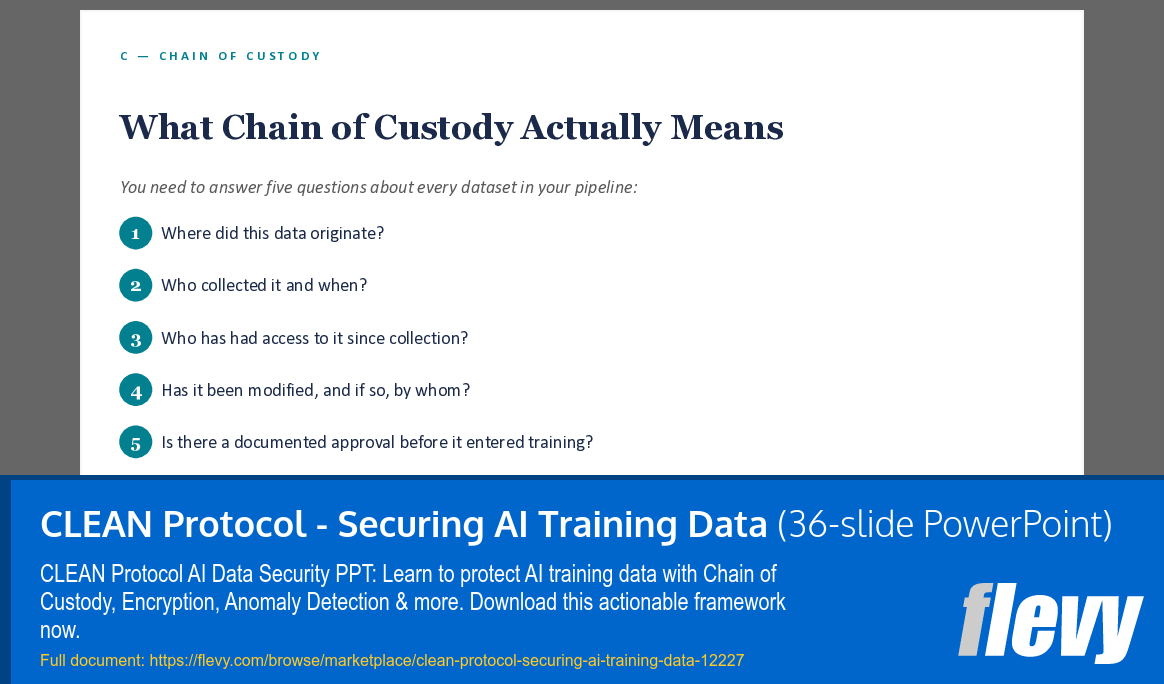 CLEAN Protocol - Securing AI Training Data (36-slide PPT PowerPoint presentation template (PPT)) Preview Image