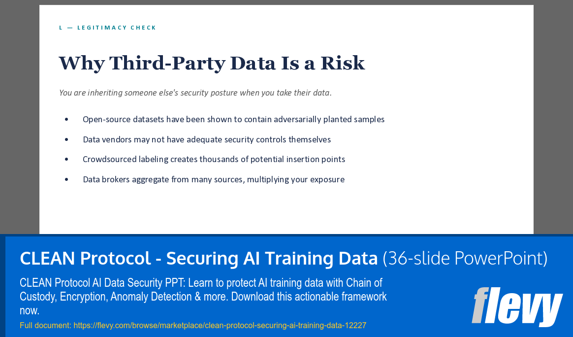 CLEAN Protocol - Securing AI Training Data (36-slide PPT PowerPoint presentation template (PPT)) Preview Image
