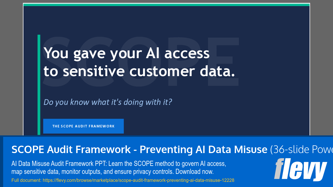 SCOPE Audit Framework - Preventing AI Data Misuse (36-slide PPT PowerPoint presentation template (PPT)) Preview Image