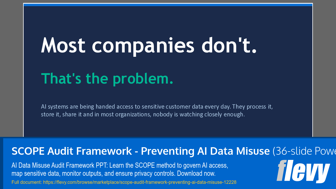 SCOPE Audit Framework - Preventing AI Data Misuse (36-slide PPT PowerPoint presentation template (PPT)) Preview Image