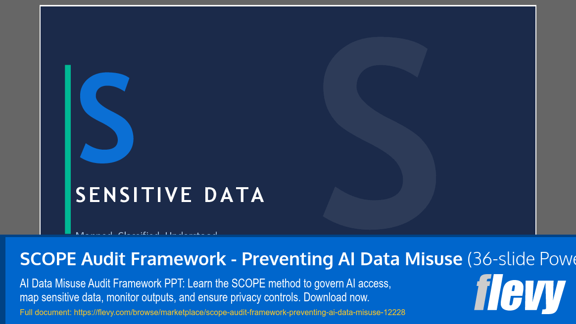 SCOPE Audit Framework - Preventing AI Data Misuse (36-slide PPT PowerPoint presentation template (PPT)) Preview Image