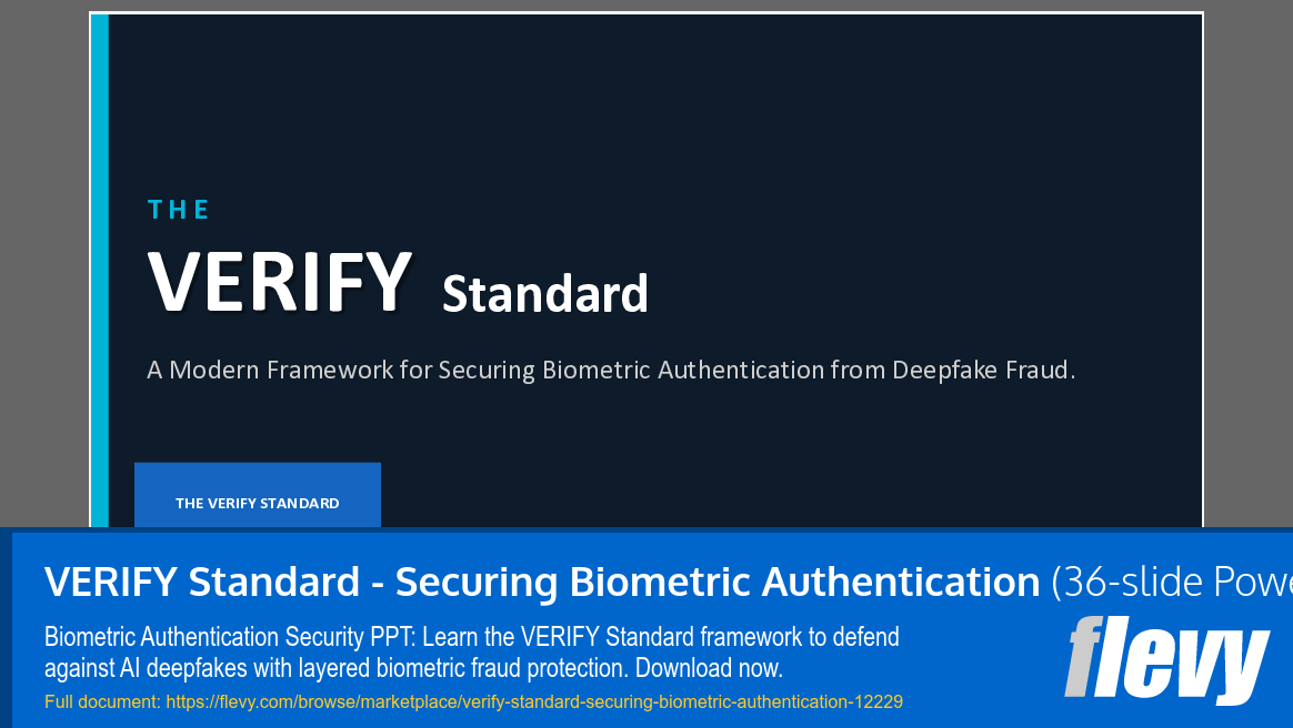 VERIFY Standard - Securing Biometric Authentication (36-slide PPT PowerPoint presentation template (PPT)) Preview Image