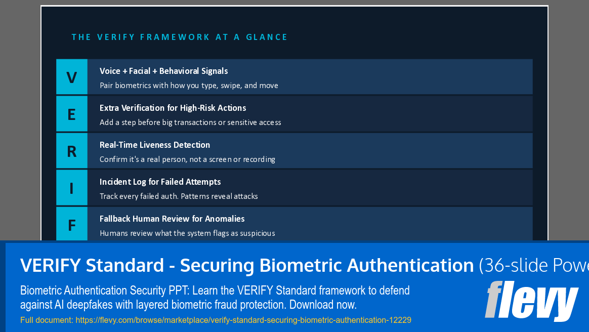 VERIFY Standard - Securing Biometric Authentication (36-slide PPT PowerPoint presentation template (PPT)) Preview Image