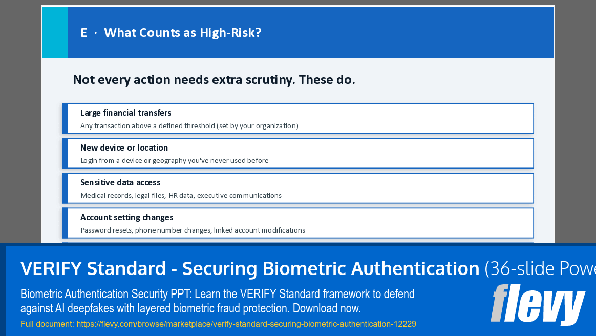 VERIFY Standard - Securing Biometric Authentication (36-slide PPT PowerPoint presentation template (PPT)) Preview Image