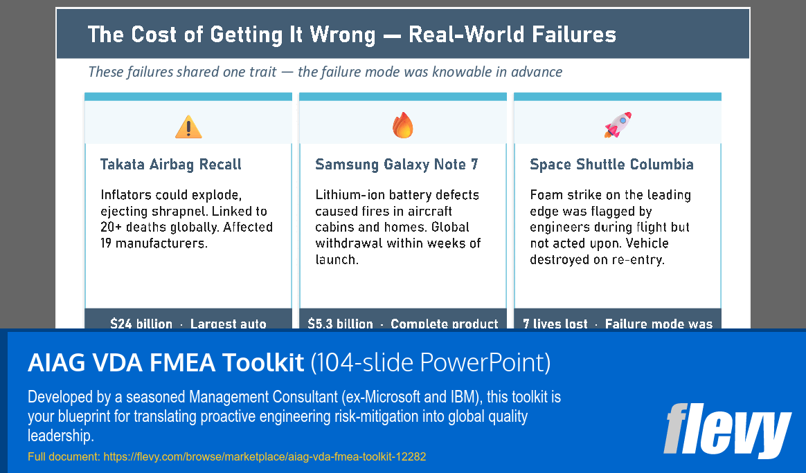 AIAG VDA FMEA Toolkit (104-slide PPT PowerPoint presentation template (PPTX)) Preview Image