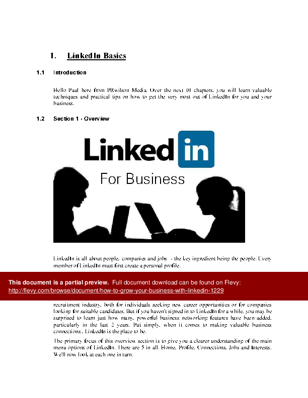 How to Grow your Business with LinkedIn! (38-page Word document) Preview Image