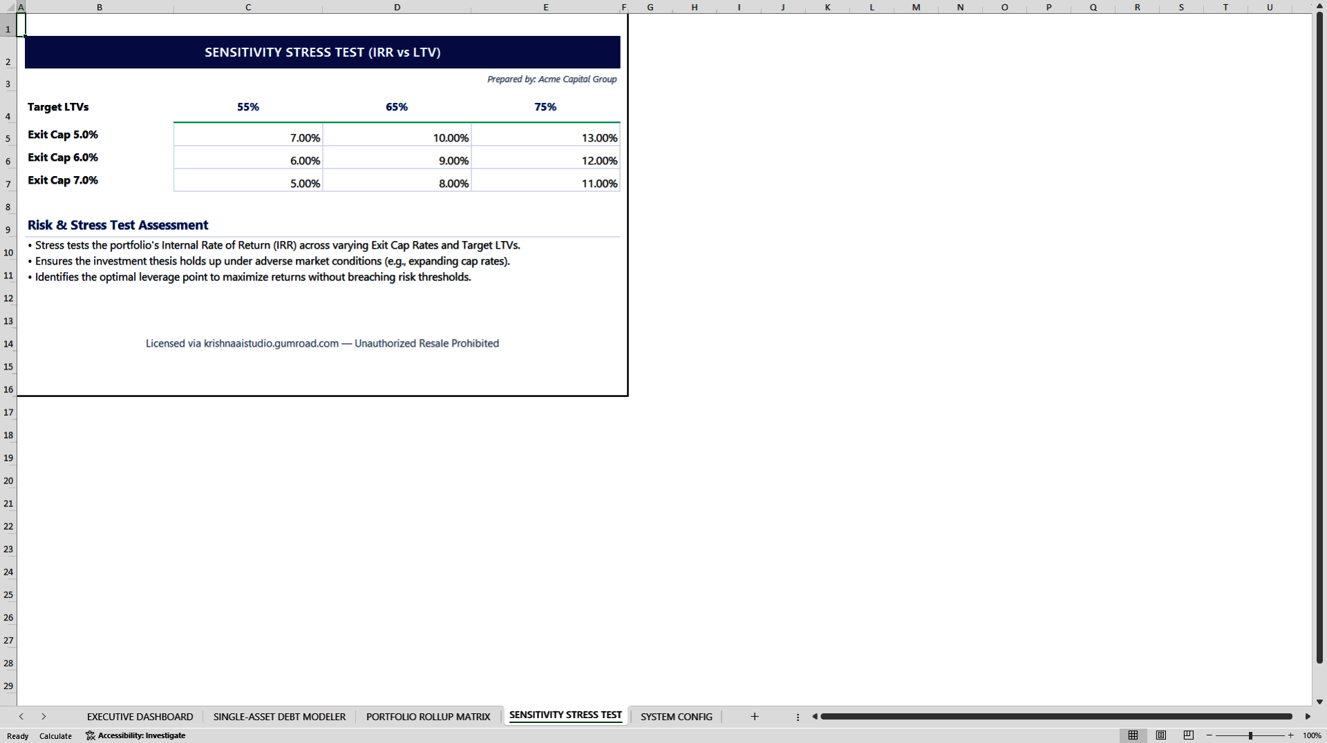 Institutional Real Estate LBO & Portfolio Engine (Excel template (XLSM)) Preview Image