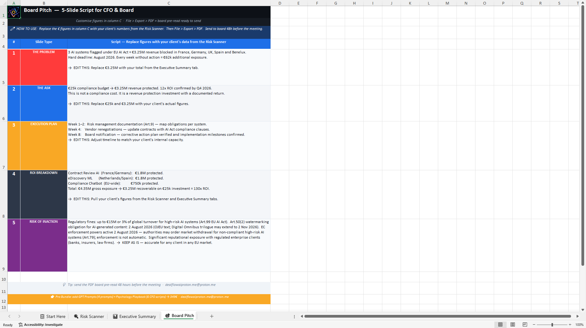 AI Act Revenue Protection Scanner - Basic (Excel template (XLSX)) Preview Image