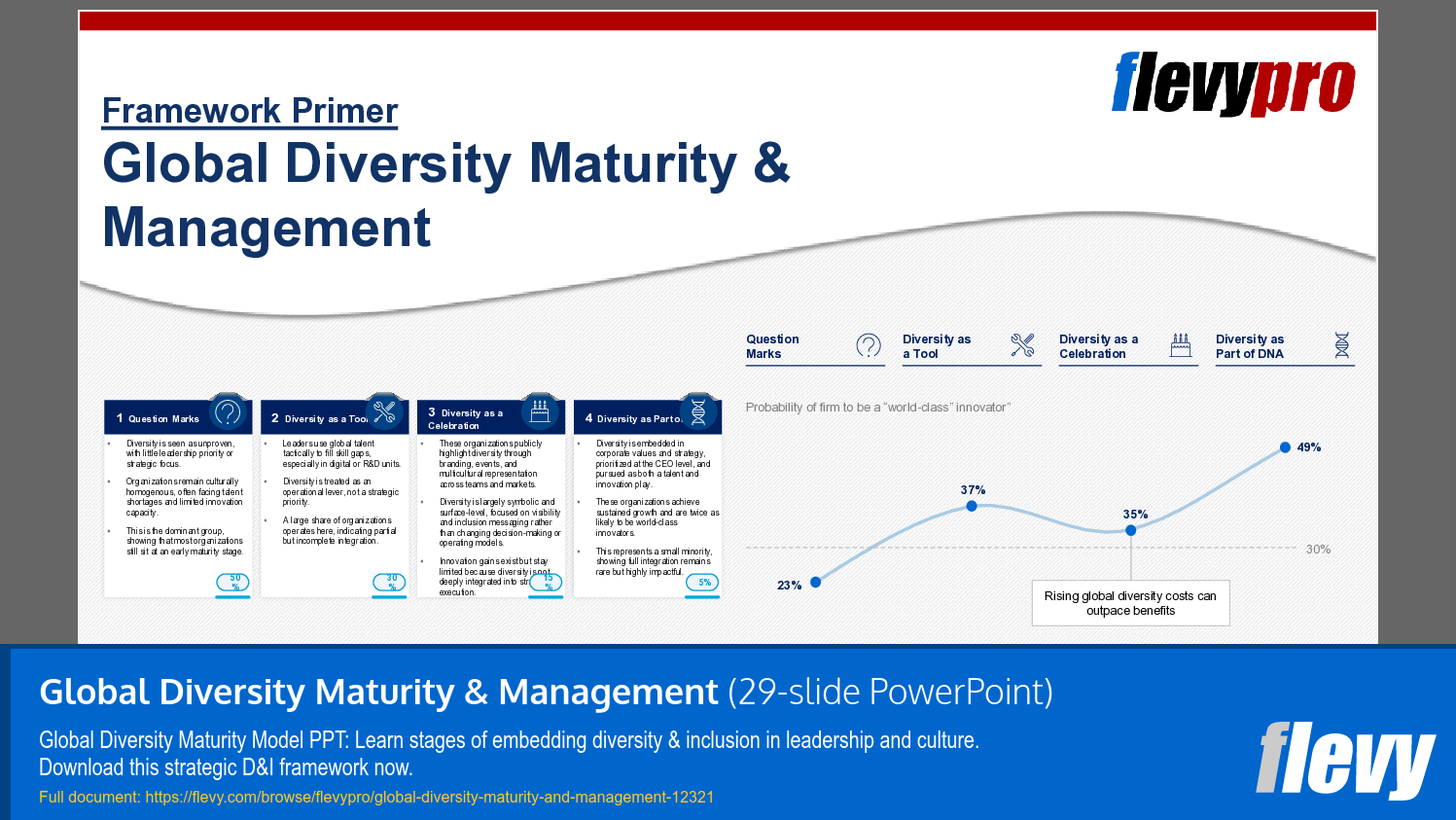 Global Diversity Maturity & Management (29-slide PPT PowerPoint presentation template (PPTX)) Preview Image
