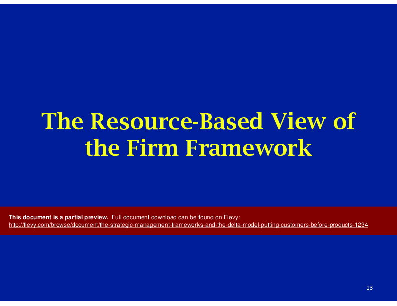 Strategic Management Frameworks and the Delta Model - Putting Customers before Products (32-page PDF document) Preview Image