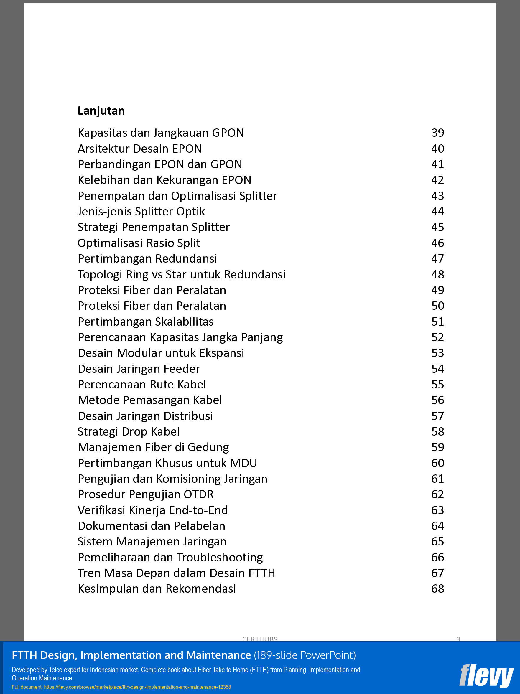 FTTH Design, Implementation and Maintenance (Indonesian) (189-slide PPT PowerPoint presentation template (PPTX)) Preview Image