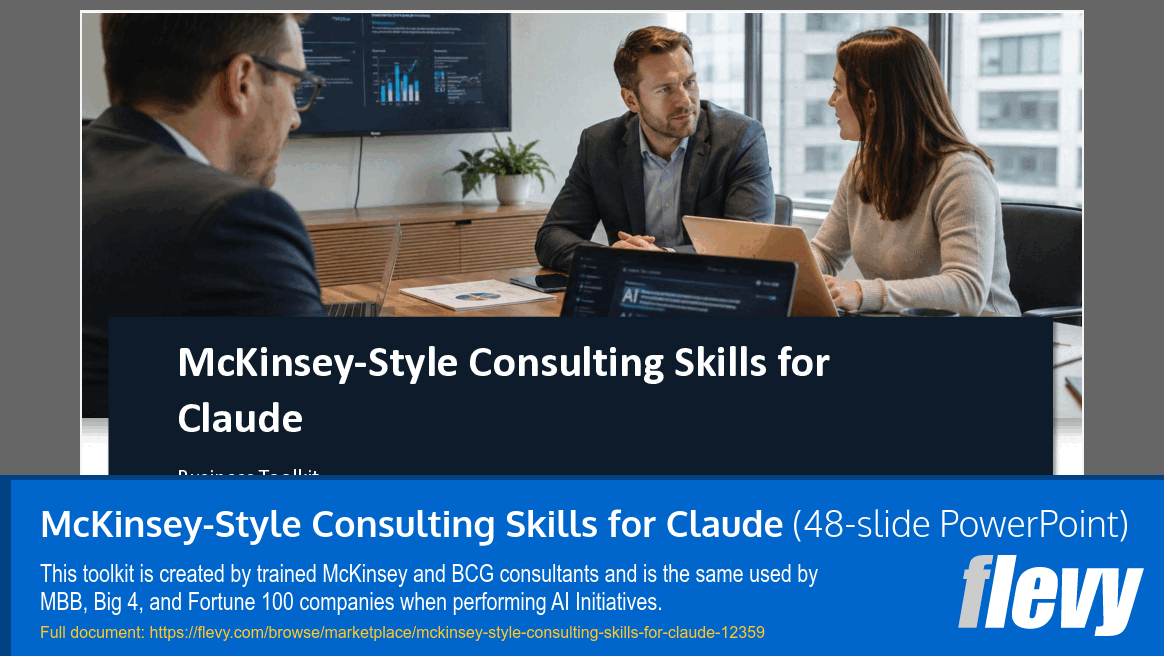McKinsey-Style Consulting Skills for Claude (48-slide PPT PowerPoint presentation template (PPTX)) Preview Image