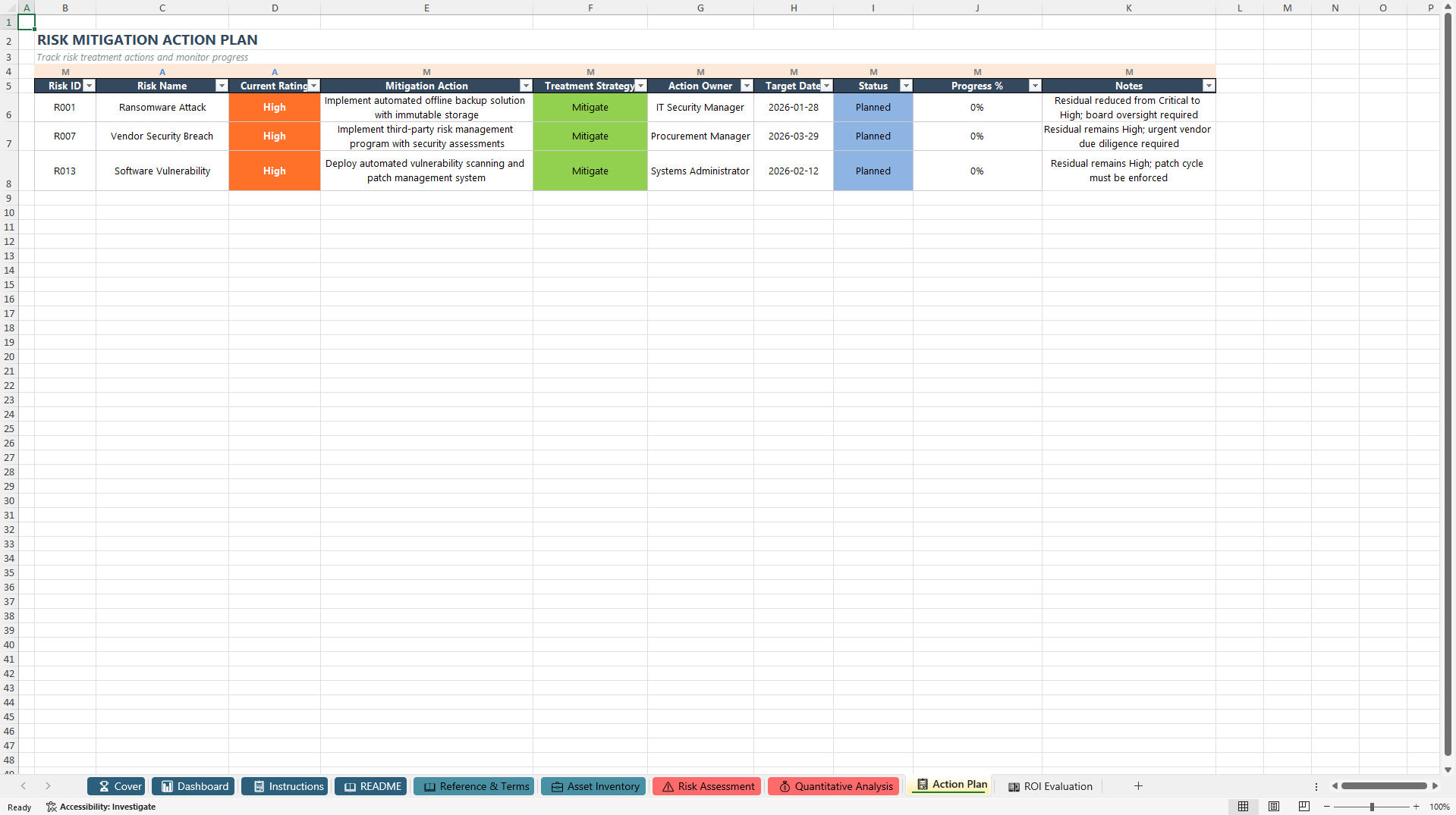 Enterprise Risk Assessment Toolkit for ISO 27001 (Excel template (XLSX)) Preview Image