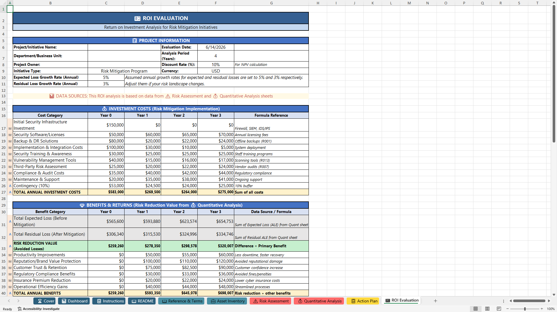 Enterprise Risk Assessment Toolkit for ISO 27001 (Excel template (XLSX)) Preview Image