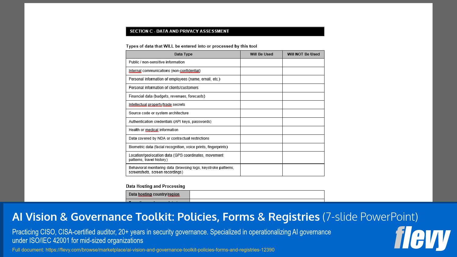 AI Vision & Governance Toolkit: Policies, Forms & Registries (7-slide PPT PowerPoint presentation template (PPTX)) Preview Image
