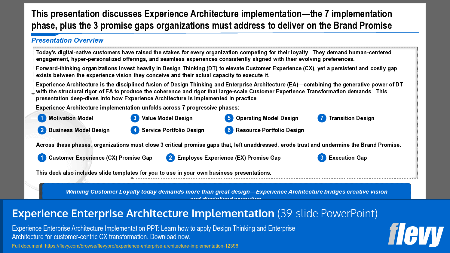 Experience Enterprise Architecture Implementation (39-slide PPT PowerPoint presentation template (PPTX)) Preview Image